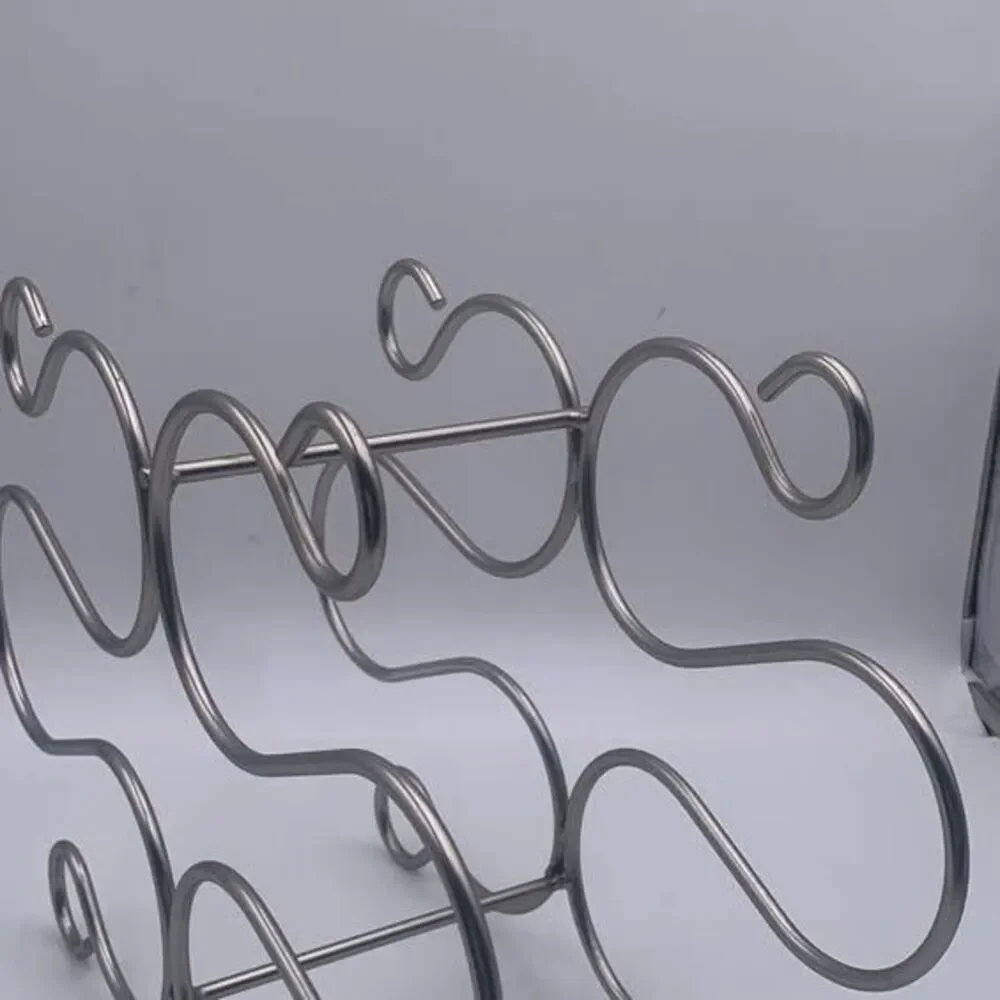 Vintage MCM Chrome Wine Holder 6 Bottle Freestanding Tabletop Wine Rack